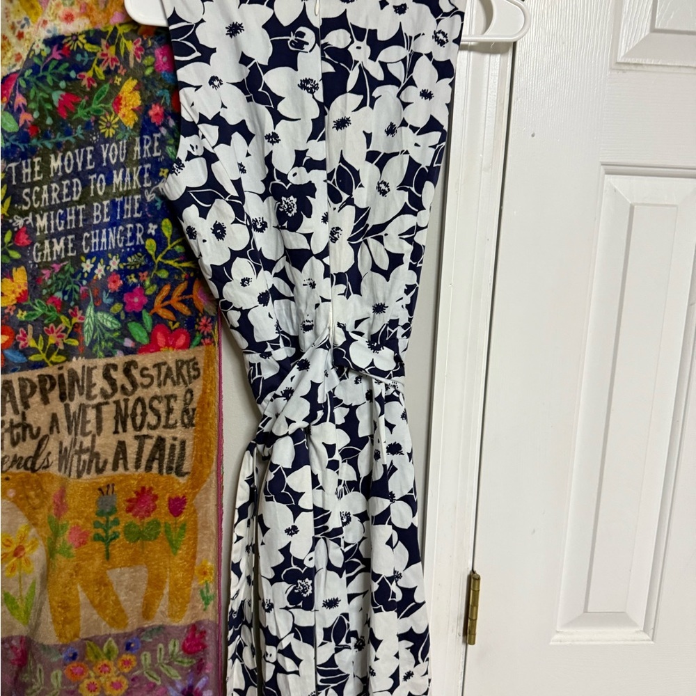 Chaps Navy and White Floral Dress - Picture 4 of 4